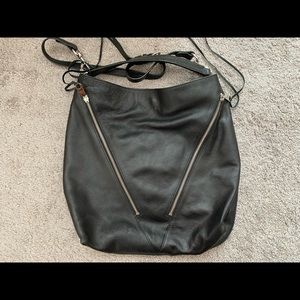 Rebecca Minkoff Black Moto Hobo Crossbody Bag